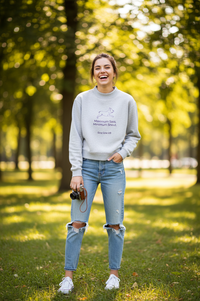 FLK9 Essential Fleece Mock-Neck Crew Sweatshirt- Featuring Frenchy