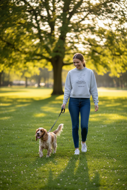 Cocker Spaniel with Floral Ears and a Focused Heart- Fleece Mock-Neck Crew Sweatshirt