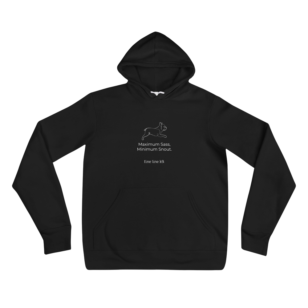 French Bulldog Premium Hoodie delivers "Maximum Sass, Minimum Snout." (Black or white)