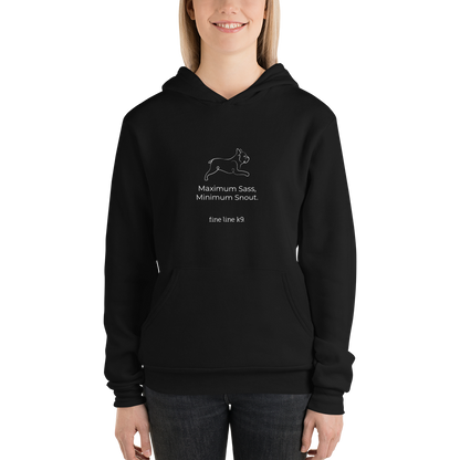 French Bulldog Premium Hoodie delivers "Maximum Sass, Minimum Snout." (Black or white)