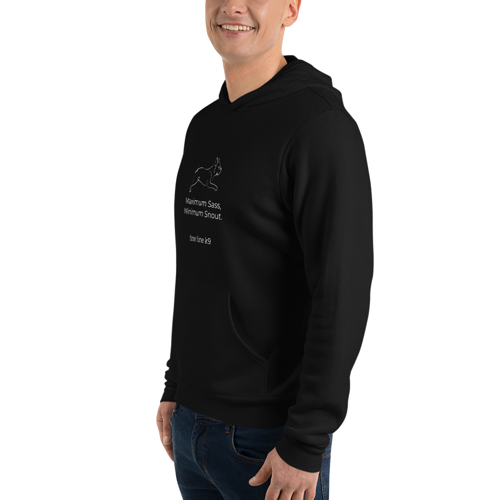 French Bulldog Premium Hoodie delivers "Maximum Sass, Minimum Snout." (Black or white)