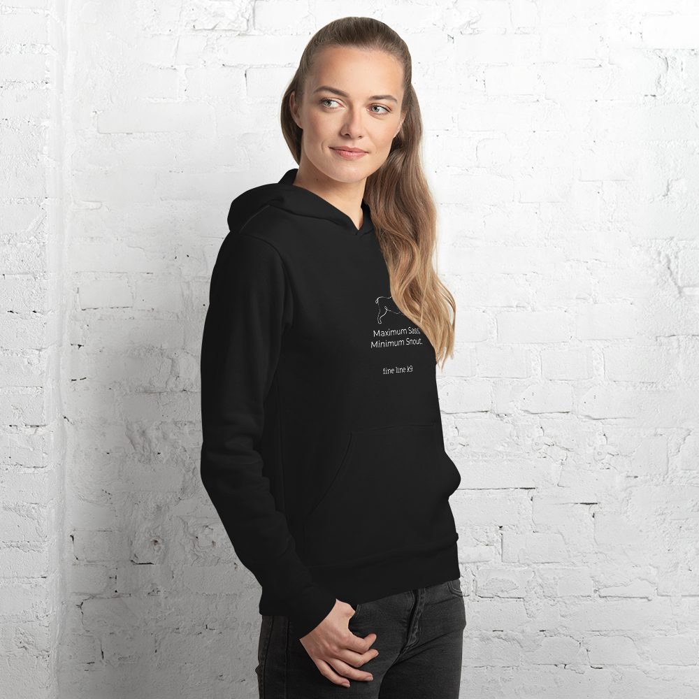 French Bulldog Premium Hoodie delivers "Maximum Sass, Minimum Snout." (Black or white)