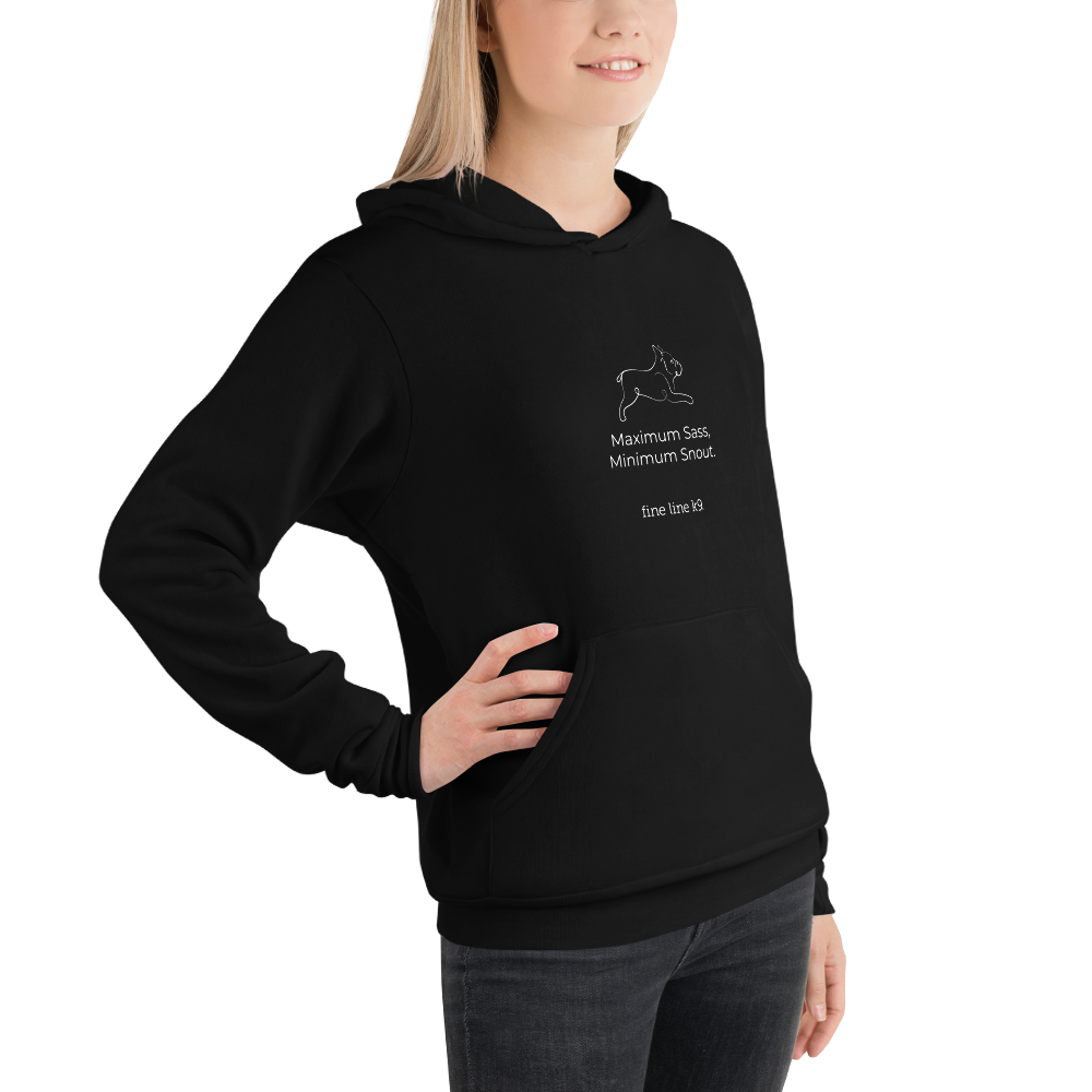 French Bulldog Premium Hoodie delivers "Maximum Sass, Minimum Snout." (Black or white)
